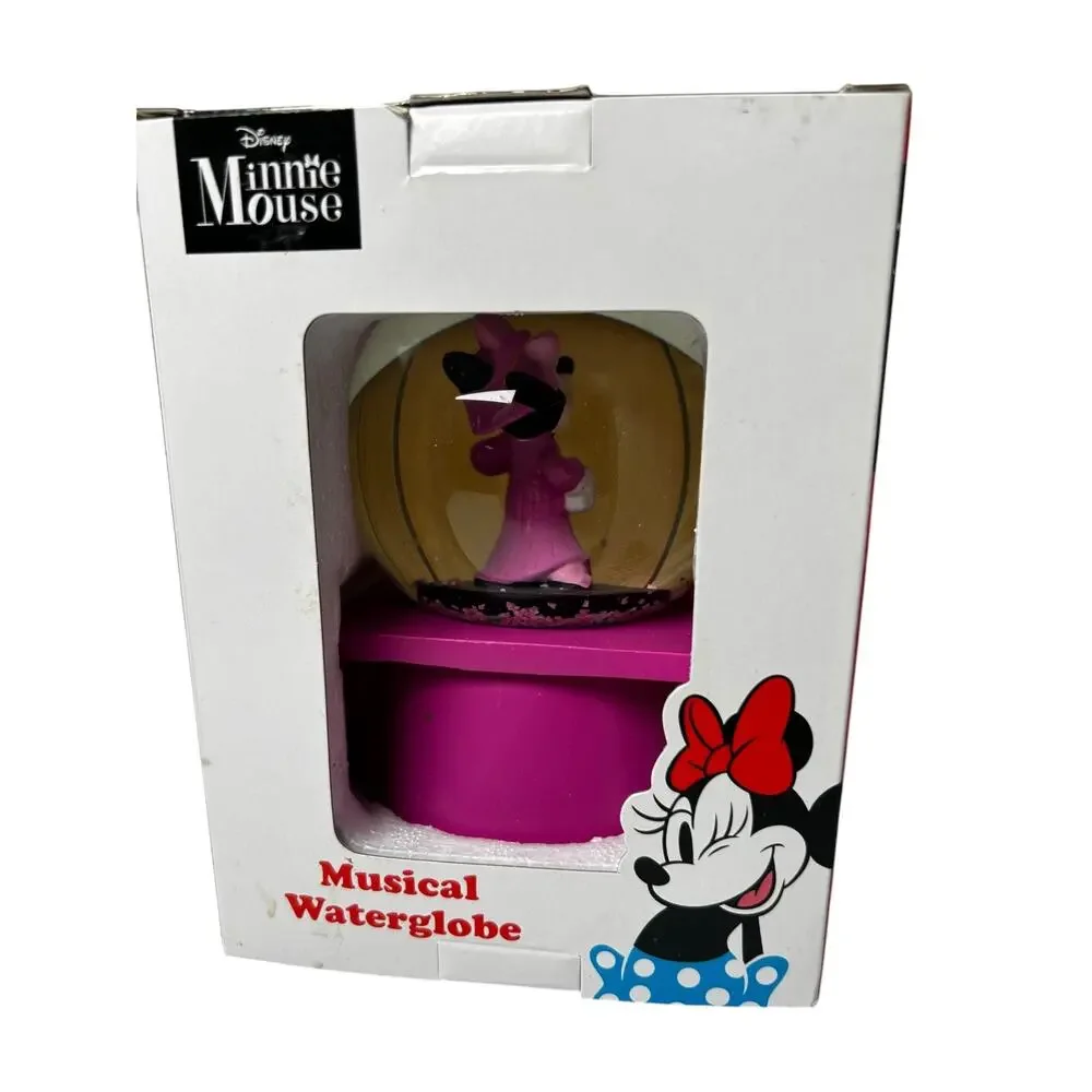 Disney Minnie Mouse Graduation Musical Water Globe Congrats Grad NEW in Box